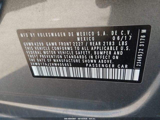 2017 VOLKSWAGEN JETTA 1.8T SPORT 9