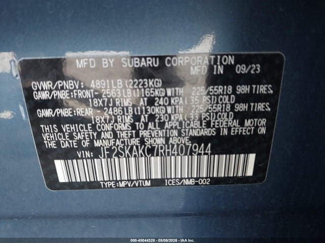 2024 SUBARU FORESTER LIMITED 9