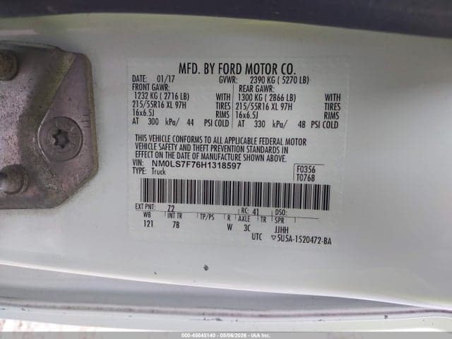 2017 FORD TRANSIT CONNECT XLT 9