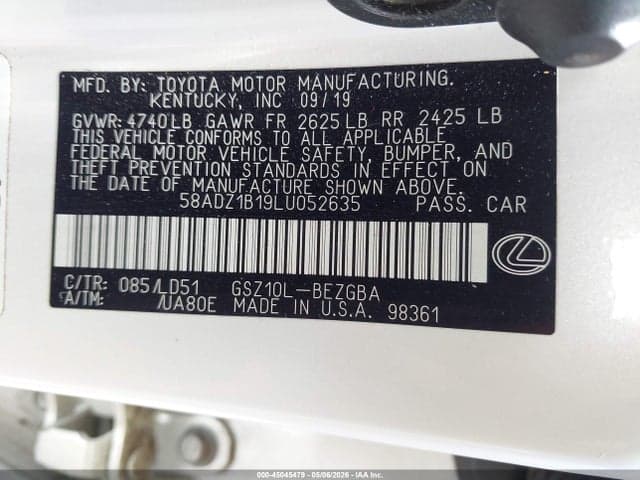 2020 LEXUS ES 350 9