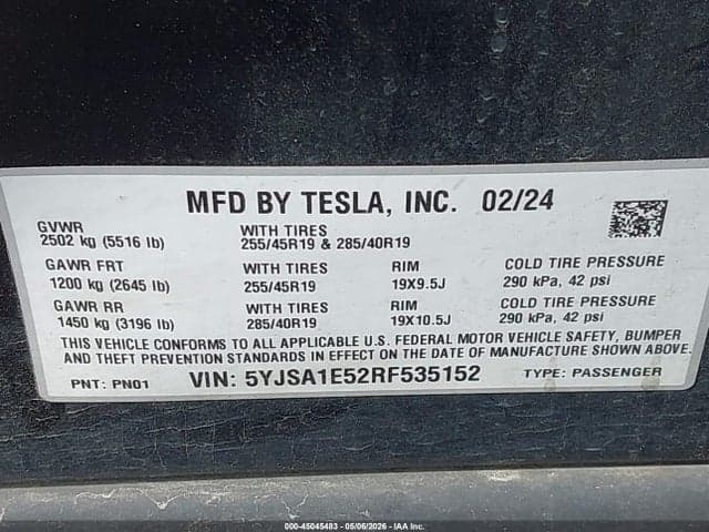 2024 TESLA MODEL S LONG RANGE 9