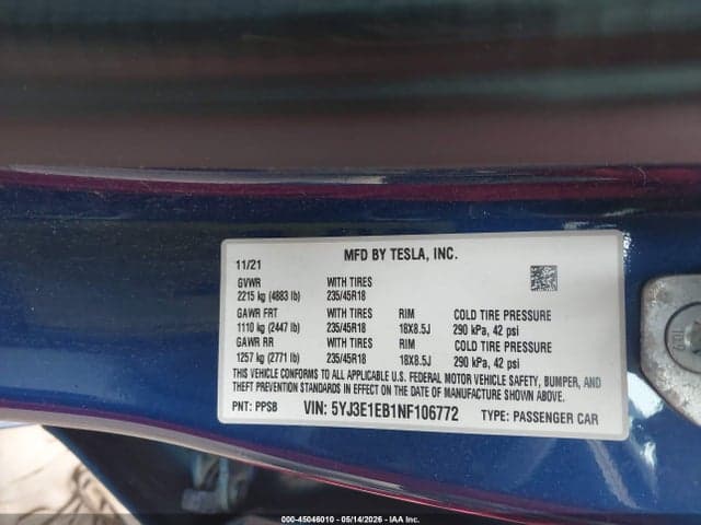 2022 TESLA MODEL 3 LONG RANGE DUAL MOTOR ALL-WHEEL DRIVE 9
