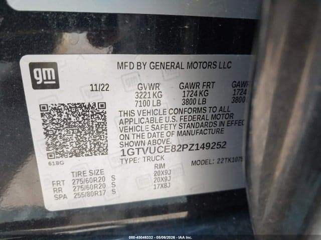 2023 GMC SIERRA 1500 4WD STANDARD BOX ELEVATION WITH 3SB 10