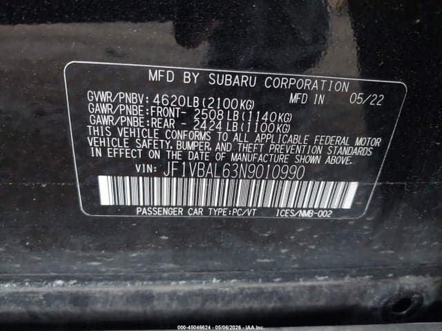2022 SUBARU WRX LIMITED 9