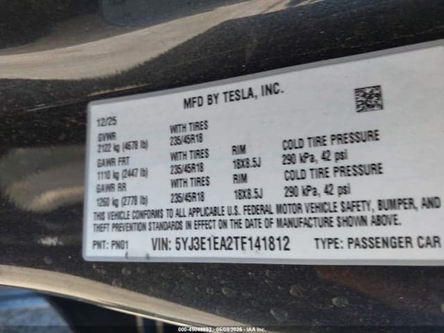 2026 TESLA MODEL 3 9