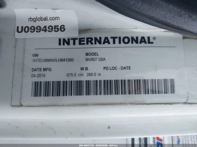 2020 INTERNATIONAL MV 9