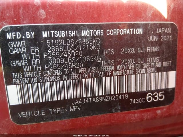 2022 MITSUBISHI OUTLANDER ES 2.5 S-AWC 9