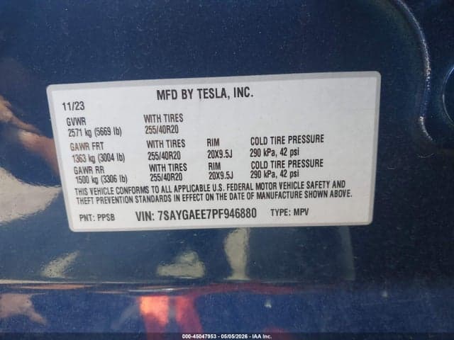 2023 TESLA MODEL Y AWD/LONG RANGE DUAL MOTOR ALL-WHEEL DRIVE 9