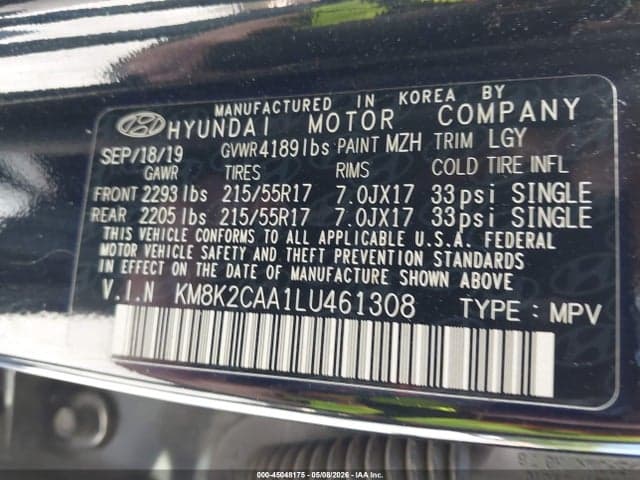 2020 HYUNDAI KONA SEL 9