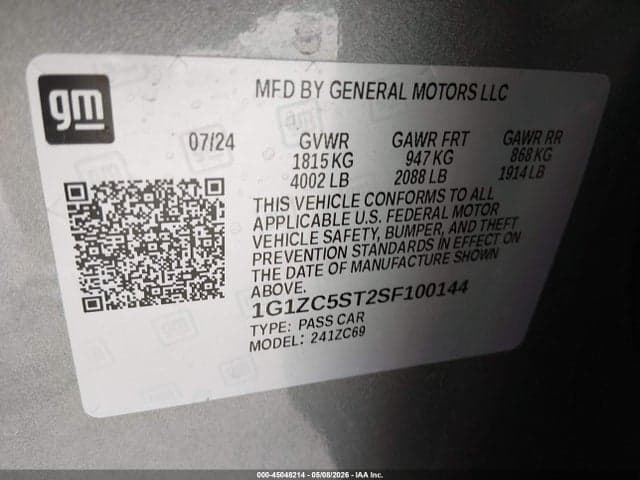 2025 CHEVROLET MALIBU FWD 1FL 9