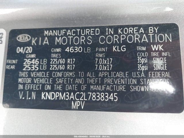2020 KIA SPORTAGE LX 9