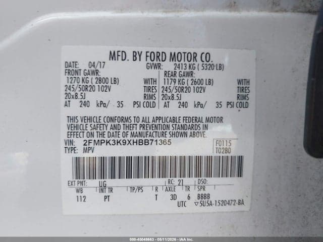 2017 FORD EDGE TITANIUM 9