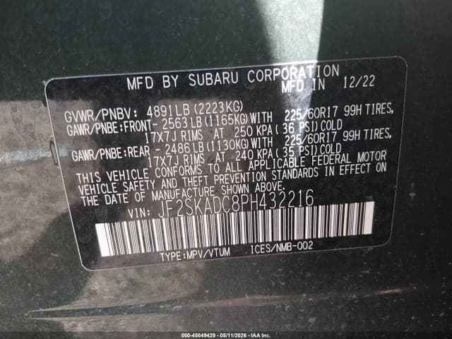 2023 SUBARU FORESTER PREMIUM 9