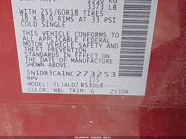 2022 NISSAN PATHFINDER SL 2WD 9