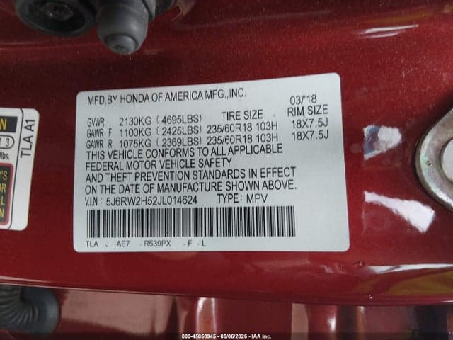 2018 HONDA CR-V EX 9