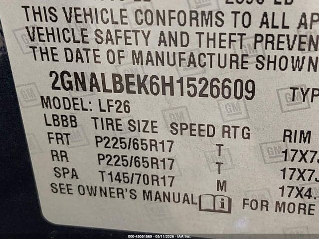 2017 CHEVROLET EQUINOX LS 9