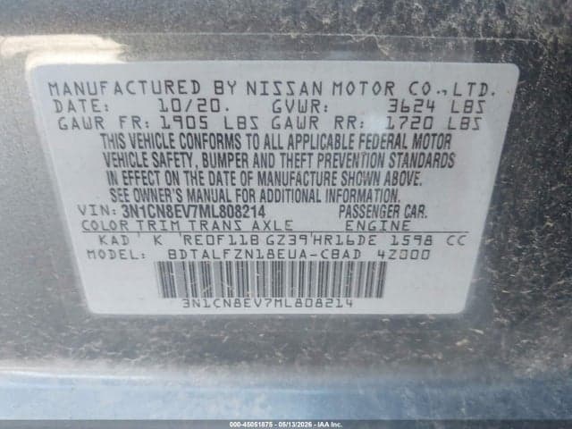 2021 NISSAN VERSA SV XTRONIC CVT 9