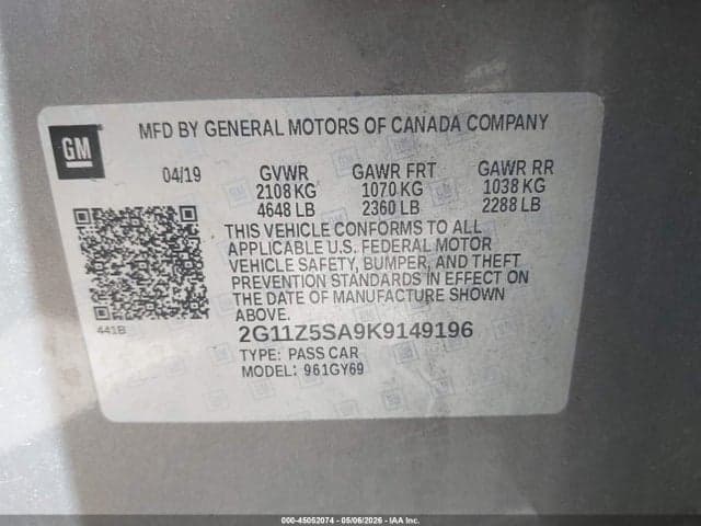 2019 CHEVROLET IMPALA LT 9