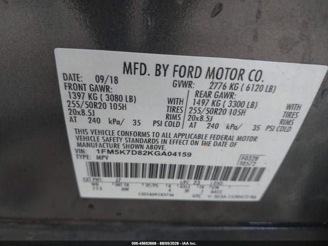 2019 FORD EXPLORER XLT 9
