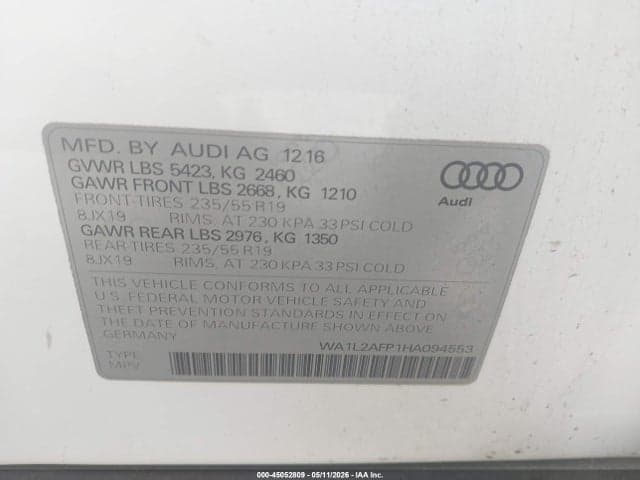 2017 AUDI Q5 2.0T PREMIUM 9