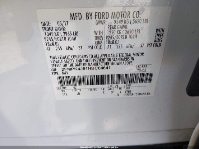 2017 FORD EDGE SEL 9
