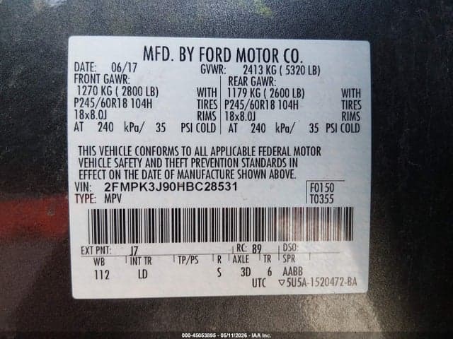 2017 FORD EDGE SEL 9