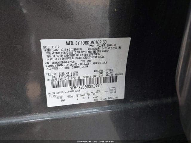 2019 FORD FLEX LIMITED 9