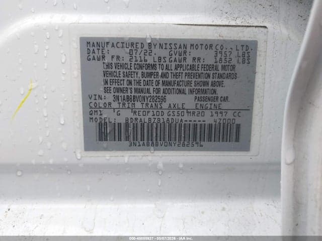 2022 NISSAN SENTRA S XTRONIC CVT 9