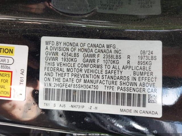 2025 HONDA CIVIC HYBRID SPORT/SPORT TOURING 9