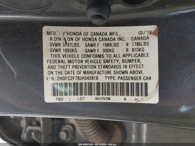 2018 HONDA CIVIC EX 9