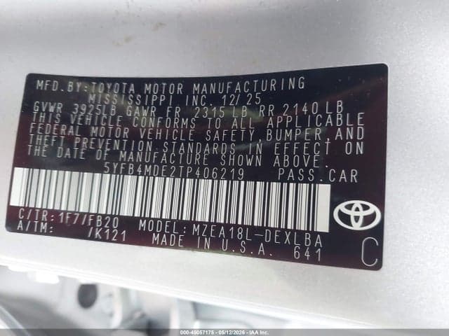 2026 TOYOTA COROLLA LE 9