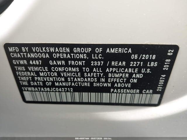 2018 VOLKSWAGEN PASSAT 2.0T SE 9