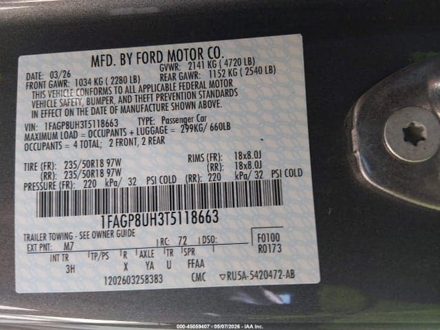 2026 FORD MUSTANG ECOBOOST/ECOBOOST PREMIUM 9