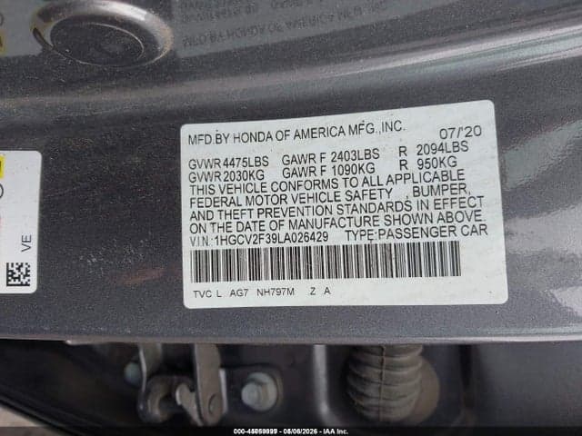 2020 HONDA ACCORD SPORT 2.0T 9