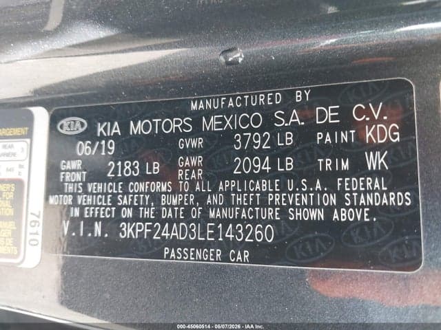 2020 KIA FORTE LXS 9