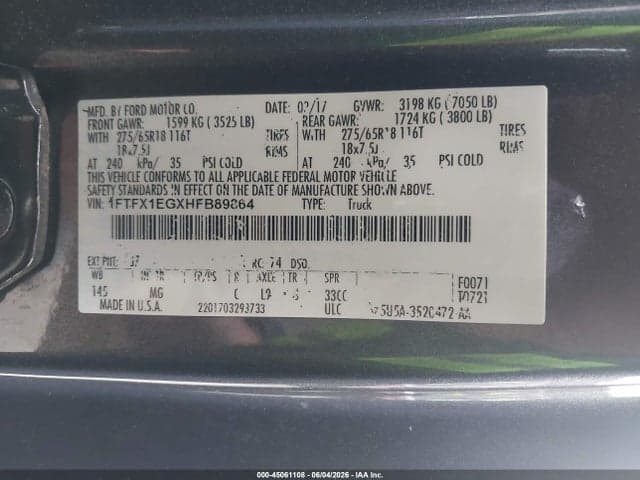 2017 FORD F-150 XLT 9