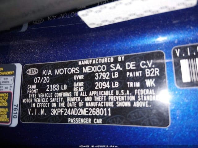 2021 KIA FORTE LXS 9
