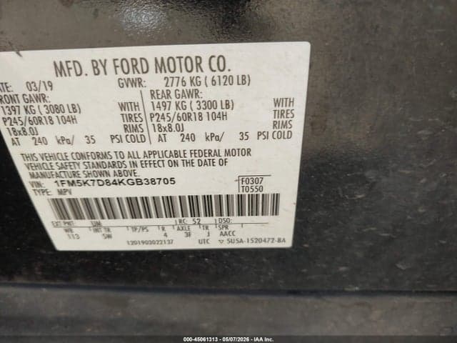 2019 FORD EXPLORER XLT 9