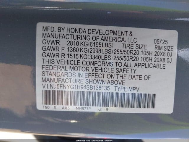 2025 HONDA PILOT BLACK EDITION 9