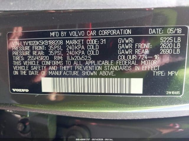 2019 VOLVO XC60 T5 MOMENTUM 9