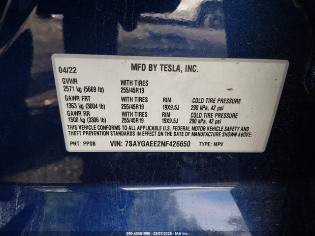 2022 TESLA MODEL Y LONG RANGE DUAL MOTOR ALL-WHEEL DRIVE 9