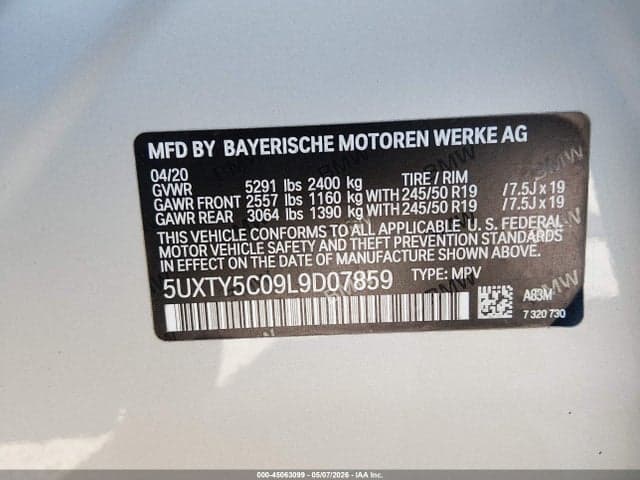 2020 BMW X3 XDRIVE30I 9