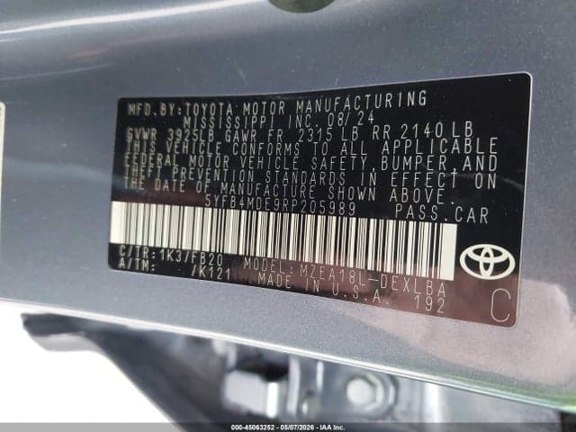 2024 TOYOTA COROLLA LE 9