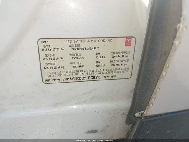 2017 TESLA MODEL X 100D/75D/90D 9