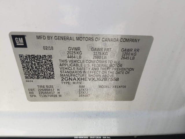 2018 CHEVROLET EQUINOX LS 9