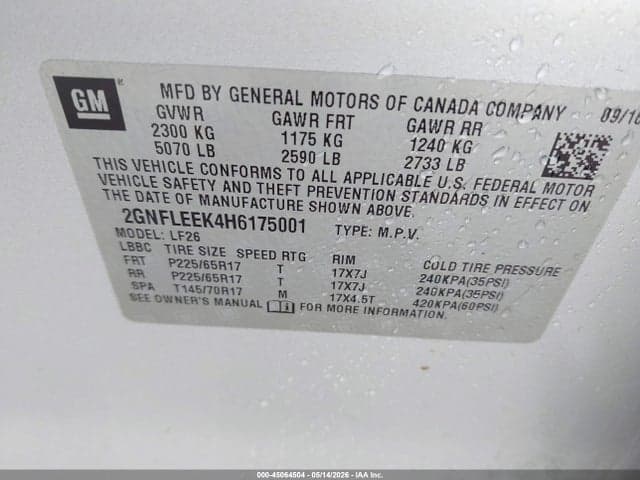2017 CHEVROLET EQUINOX LS 9