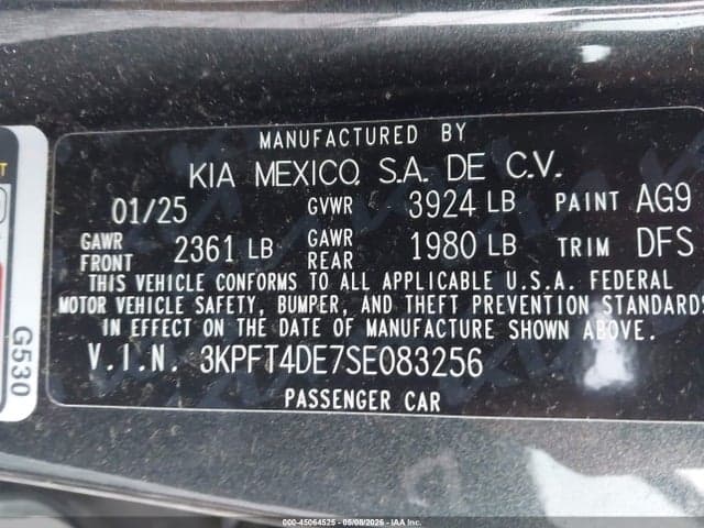 2025 KIA K4 LX 9