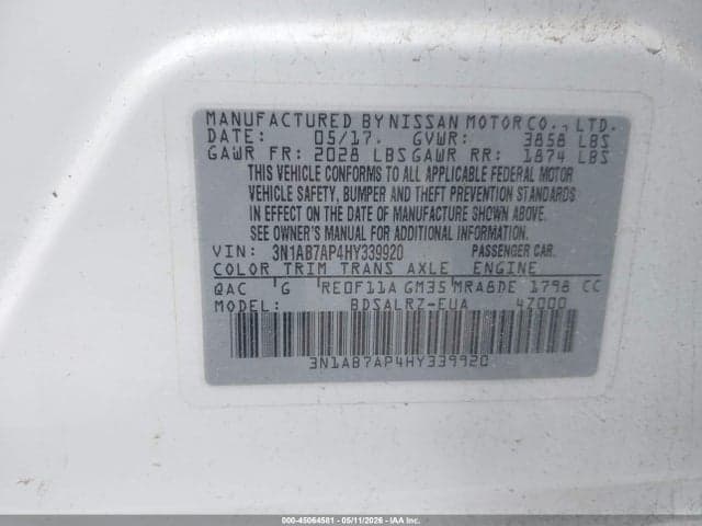 2017 NISSAN SENTRA SR 9