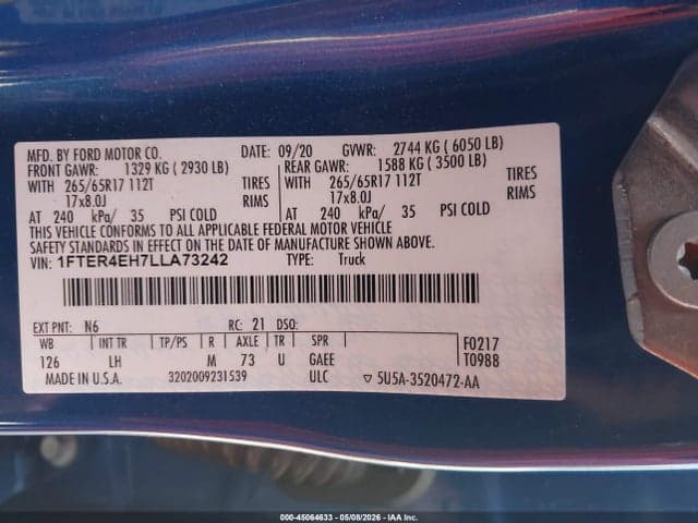 2020 FORD RANGER XLT 9