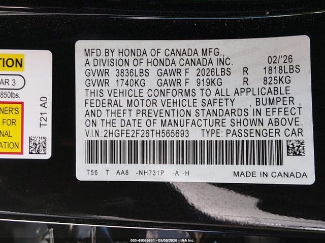 2026 HONDA CIVIC LX 9